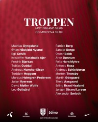 挪威9月欧预赛大名单：哈兰德、厄德高领衔，瑟洛特在列